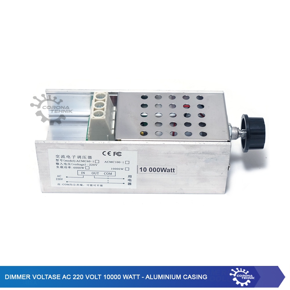 Aluminium Casing - Dimmer Voltase AC 220 Volt 10000 Watt