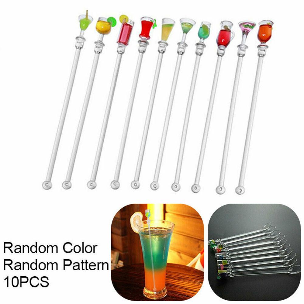 [Elegan] Stirring Stick Party 10Pcs /set Anggur Dapur Agitator Cocktail Stirrer Pengaduk Minuman