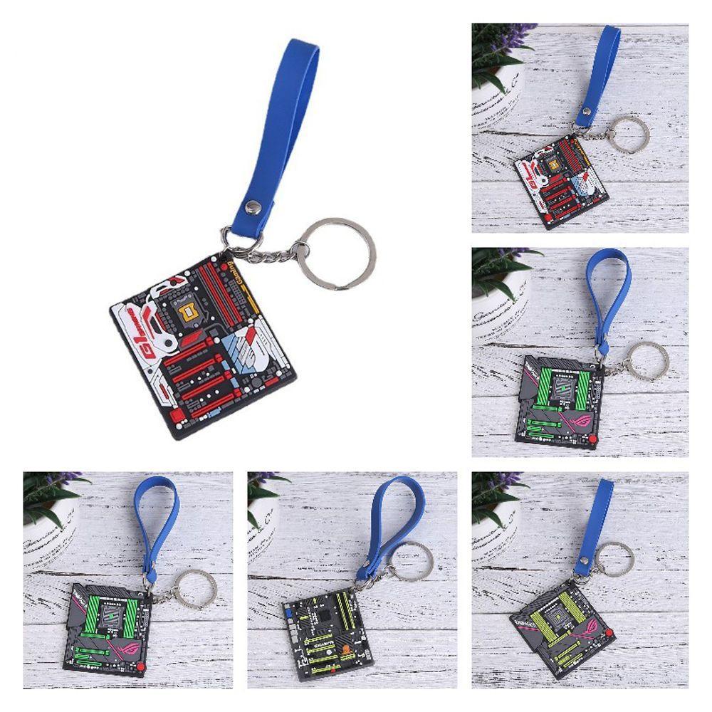 QUINTON Motherboard Model Gantungan Kunci Mobil Man Gift Ornament Gift Geek Gift DIY Gantungan Kunci Mobil Girl Decoration Key Holder Key Chain Gantungan Kunci Motherboard