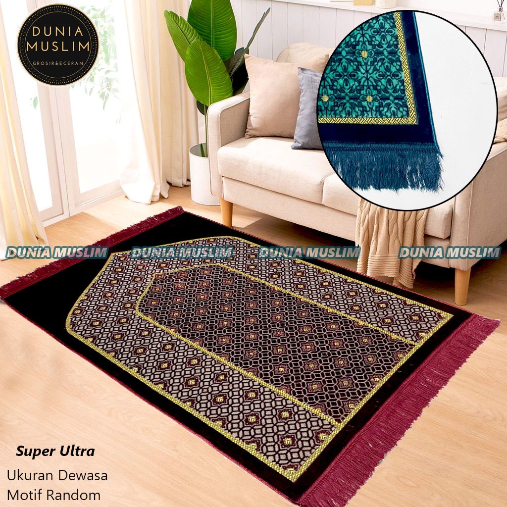 Sajadah Turki Super Premium Terbaru Bahan Tebal Dan Halus Ukuran Dewasa 70x110cm Perlengkapan Sholat