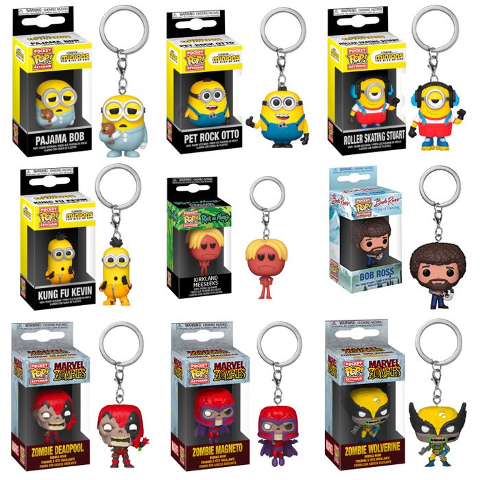 Funko POP Keychain (Minions, Marvel, Deadpool, Magneto, Wolverine)
