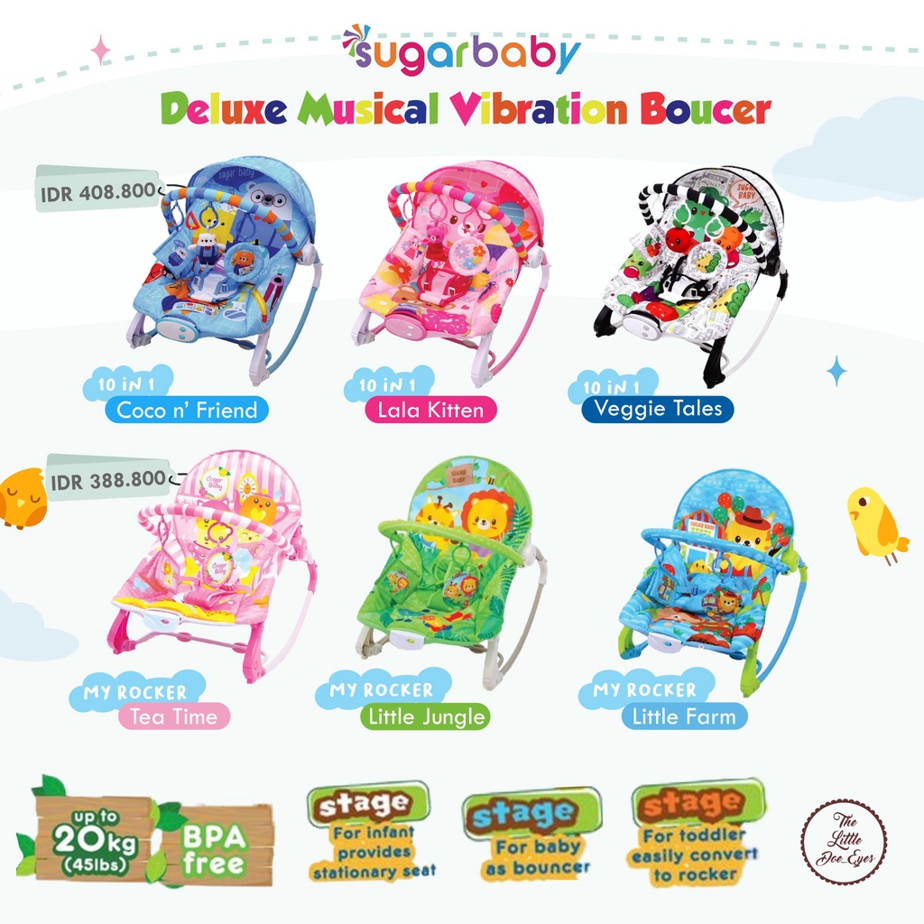 SugarBaby Deluxe Musical Vibration Bouncer Rocker