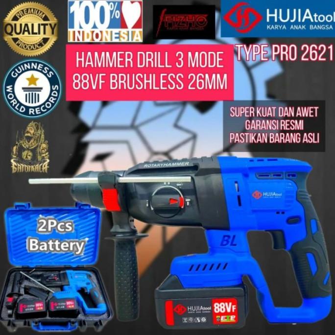 Mesin Bor Rotari Jack Hammer Drill Hamer Bobok Beton Tembok Cordless