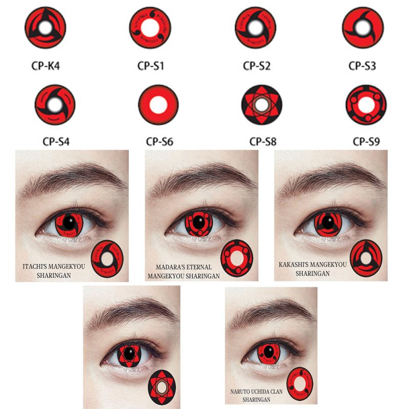 Softlens Geo Crazy Anime Animation Cosplay Naruto Manga Itachi Sasuke Madara Kakashi Uchiha Obito