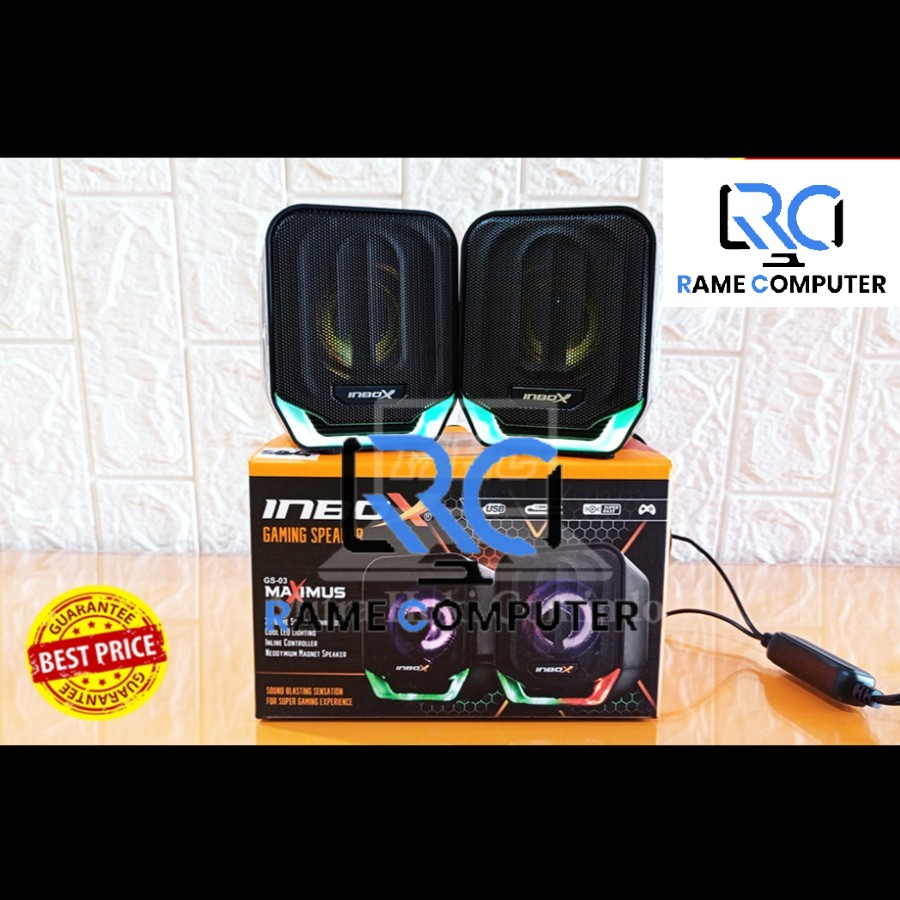 Speaker PC Super BASS INBOX GS-03 MAXIMUS GS03 Gaming - SPEAKER USB RGB