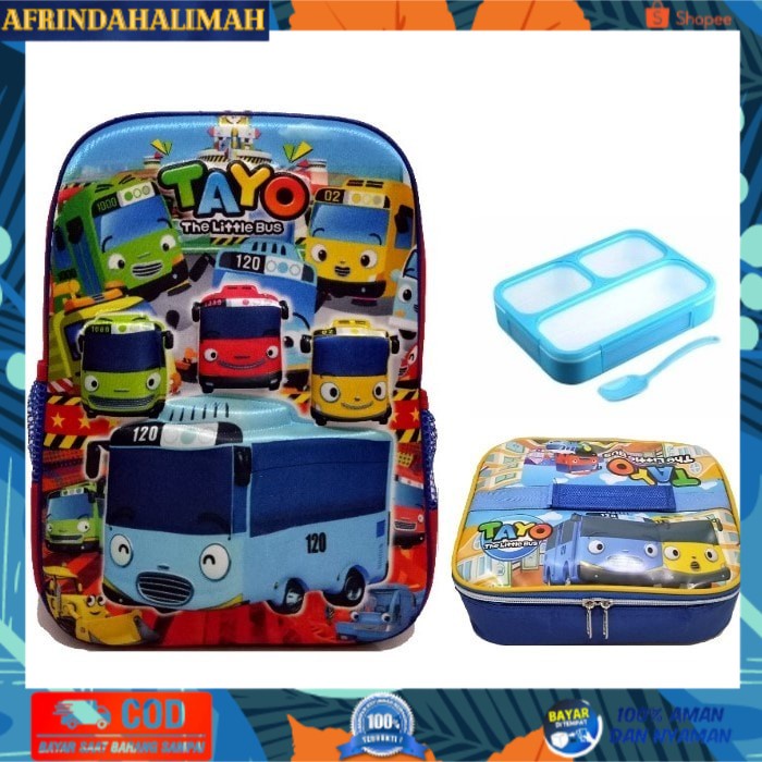 

[TERBARU] Tas Anak Sekolah SD Tayo 3D + Lunch Box Set