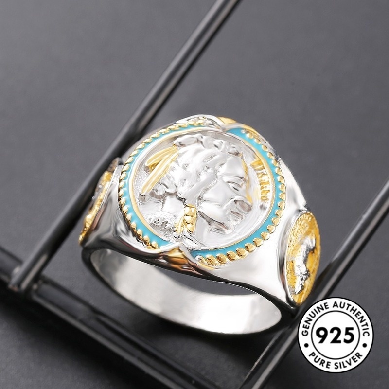 Cincin Lapis Emas Bahan S925 Silver Untuk Pria