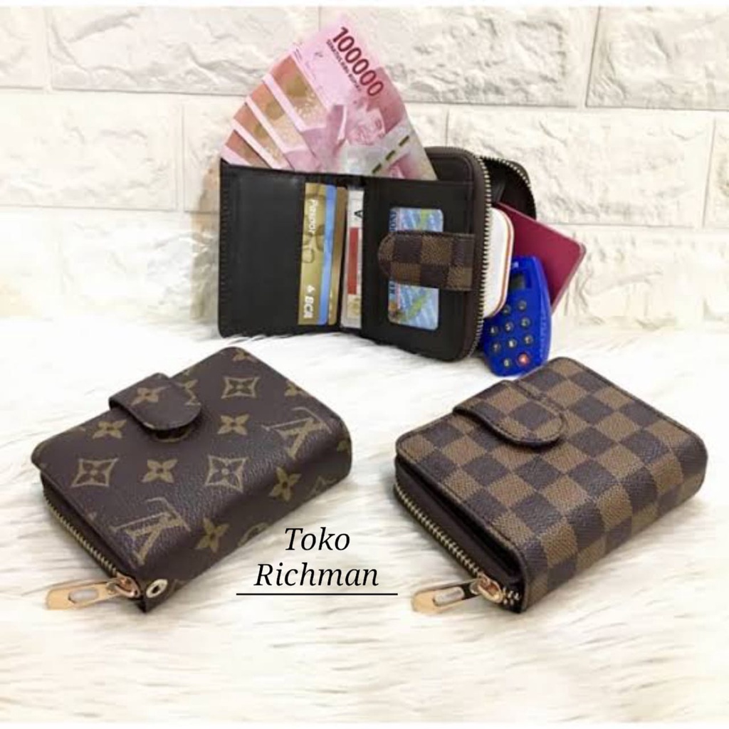 Dompet Wanita 14 Slot Kartu Kancing Kartu Tempat ATM Murah