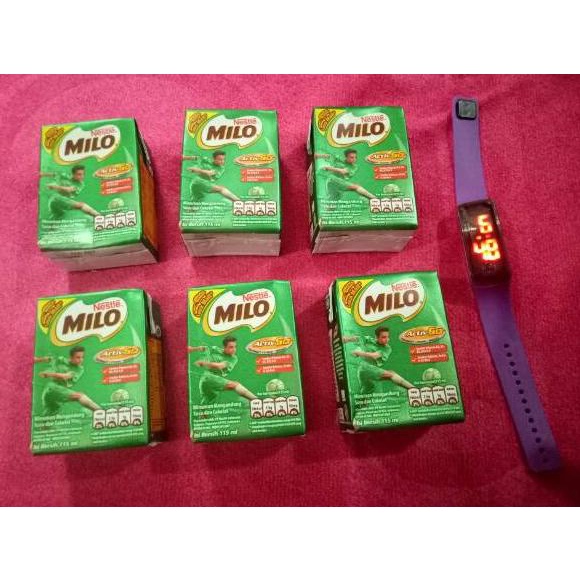 

Larismanis--Paket Milo 6kotak bonus jam tangan LED