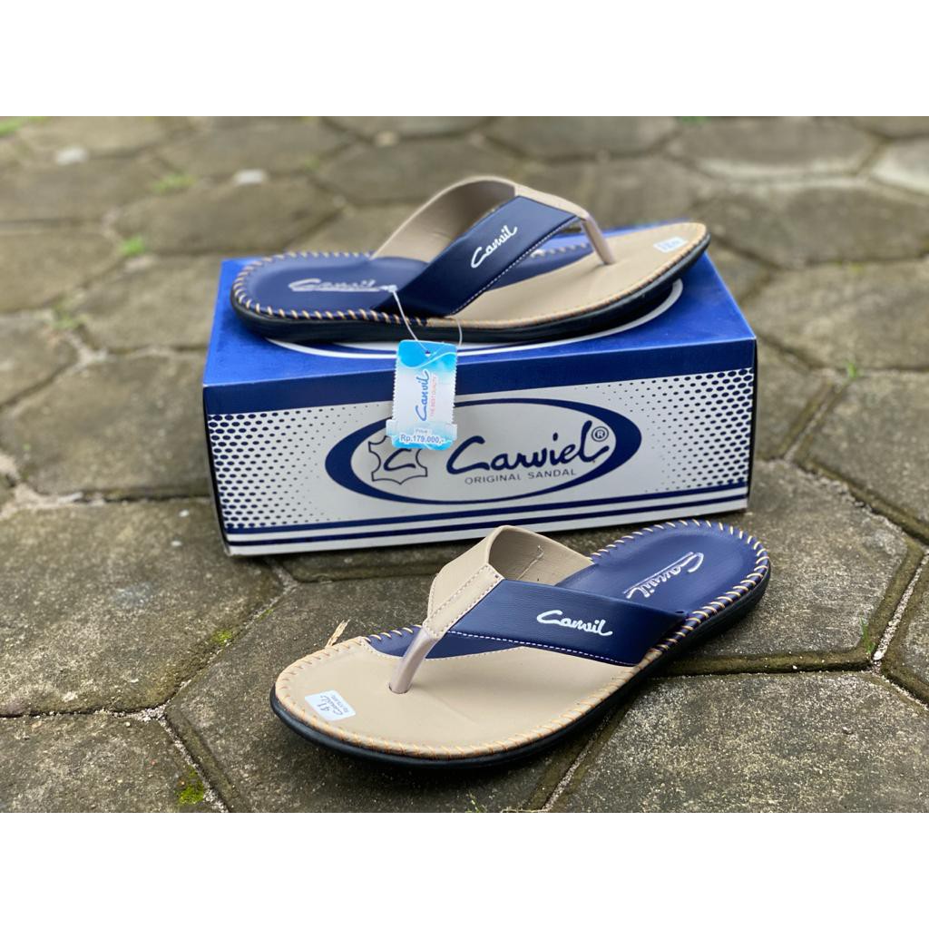 Sandal Carvil Kulit Japit Pria / Sandal Casual Pria / Sandal Jepit Pria / Sandal Kulit Pria / Sandal Japit Terbaru CARVIL