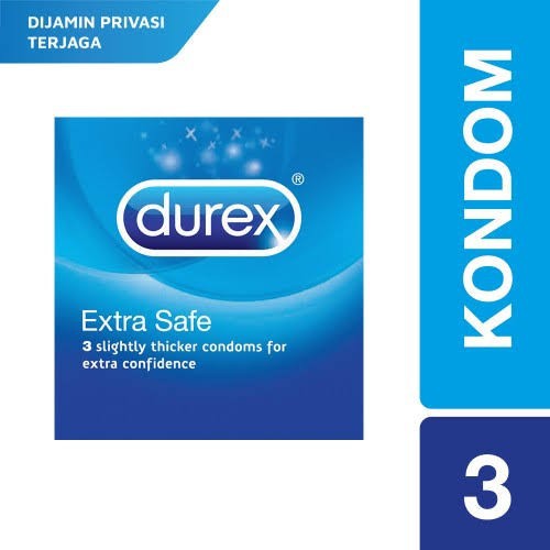 KONDOM DUREX EXTRA SAFE BOX 3 PCS (PRIVASI AMAN)