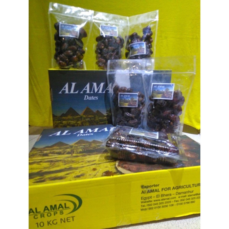 

Kurma Al Amal Dates Mesir 1 KG, 500gr, 250gr, 1 Karton 10kg - Kurma Mesir Al Amal