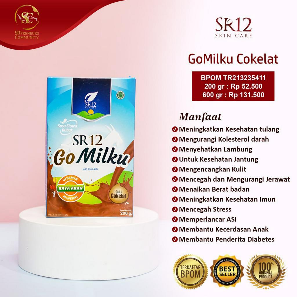 

GOMILKU SR12 RASA COKELAT / SUSU KAMBING ETAWA KUALITAS PREMIUM GOAT MILK SUSU BUBUK BPOM TIDAK BAU
