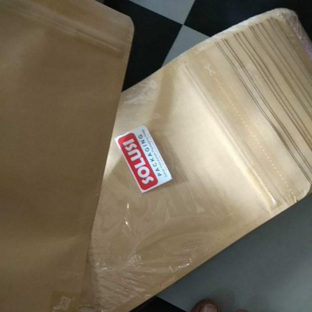 Kemasan Kopi Snack/stand Pouch Paper Craft Zipper B 500 Gram/gusset