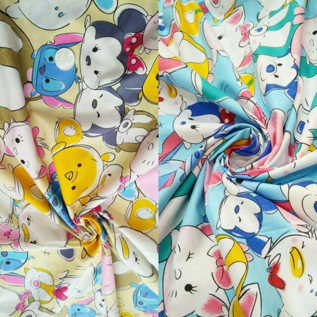 kain sprei motif tsumtsum ( sprei karakter / sprei kartun ...