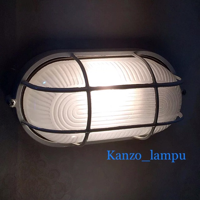 Lampu dinding / outdoor indoor / ball ice / lampu garasi / plafon / model bunker / HITAM