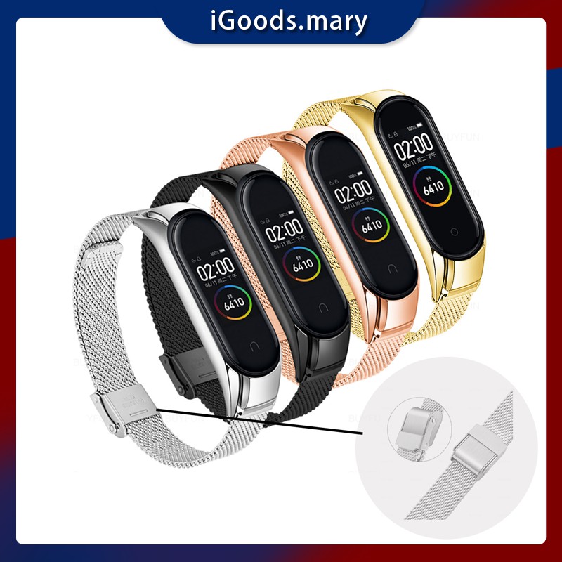 Mi Band Stainless Strap Tahan Karat Tali Pergelangan Tangan Tali Baja Tanpa Sekrup Logam