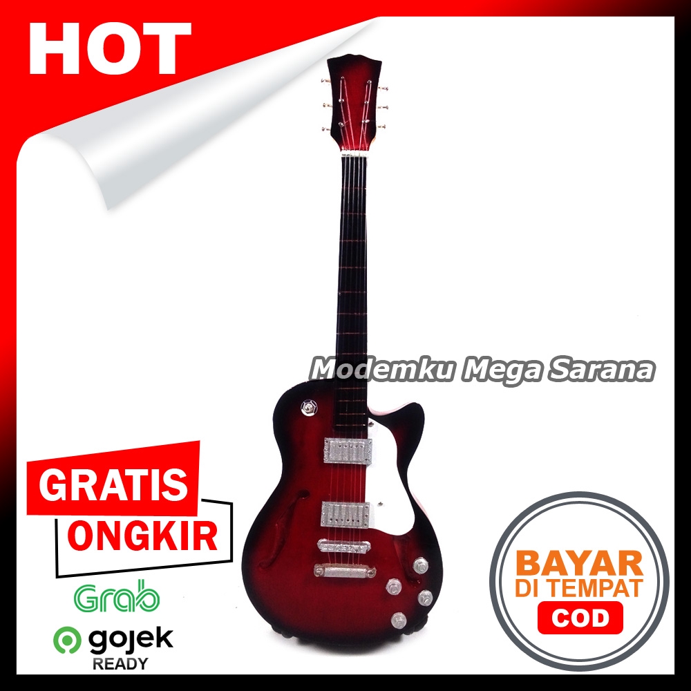 Miniatur Gitar Kayu + Stand - GTR01