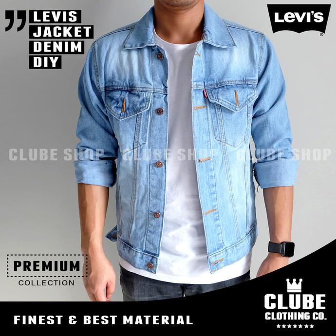 TERLARIS JAKET PRIA / JAKET JEANS / JAKET DENIM / JAKET LEVIS - BIRU MUDA, L