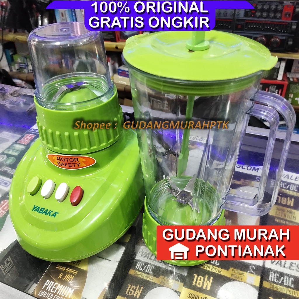 Blender Yasaka / TD2 In 1 6 Mata Pisau bahan tabung Plastik TAHAN PECAH High Quality BL-2PC WARNA ACAK PUTIH ATAU HIJAU