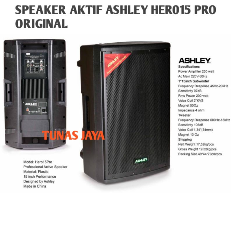 SPEAKER AKTIF 15INCH ASHLEY HERO15PRO ASHLEY HERO15 PRO