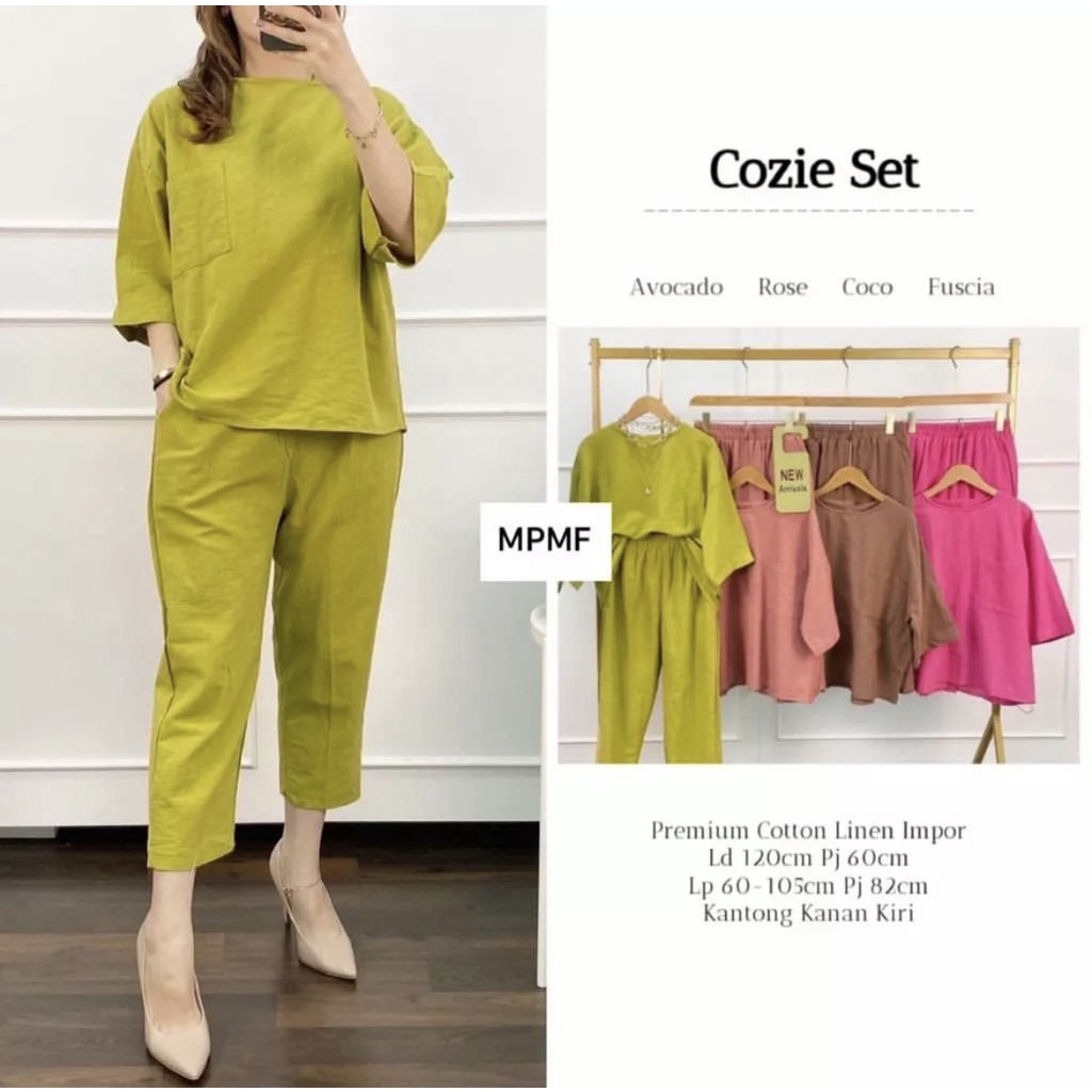 Cozie set ( top + pants ) setelan one set