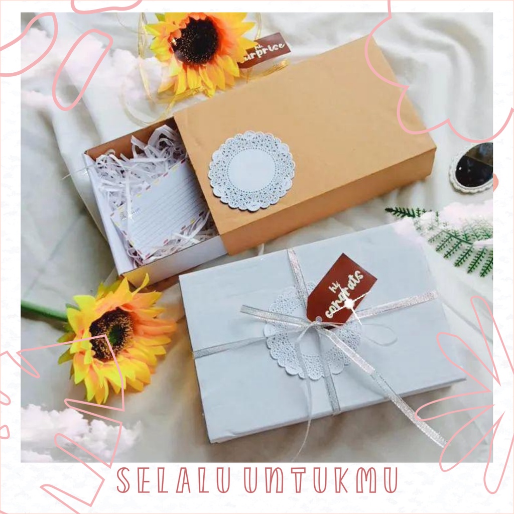 

BOX SLIDING 22X15X5 - BOX HAMPERS - KOTAK KADO - HAMPERS - KADO ESTETIK - BOX COKLAT - SELALU UNTUKMU