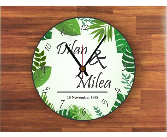 Jam dinding custom nama gift unik