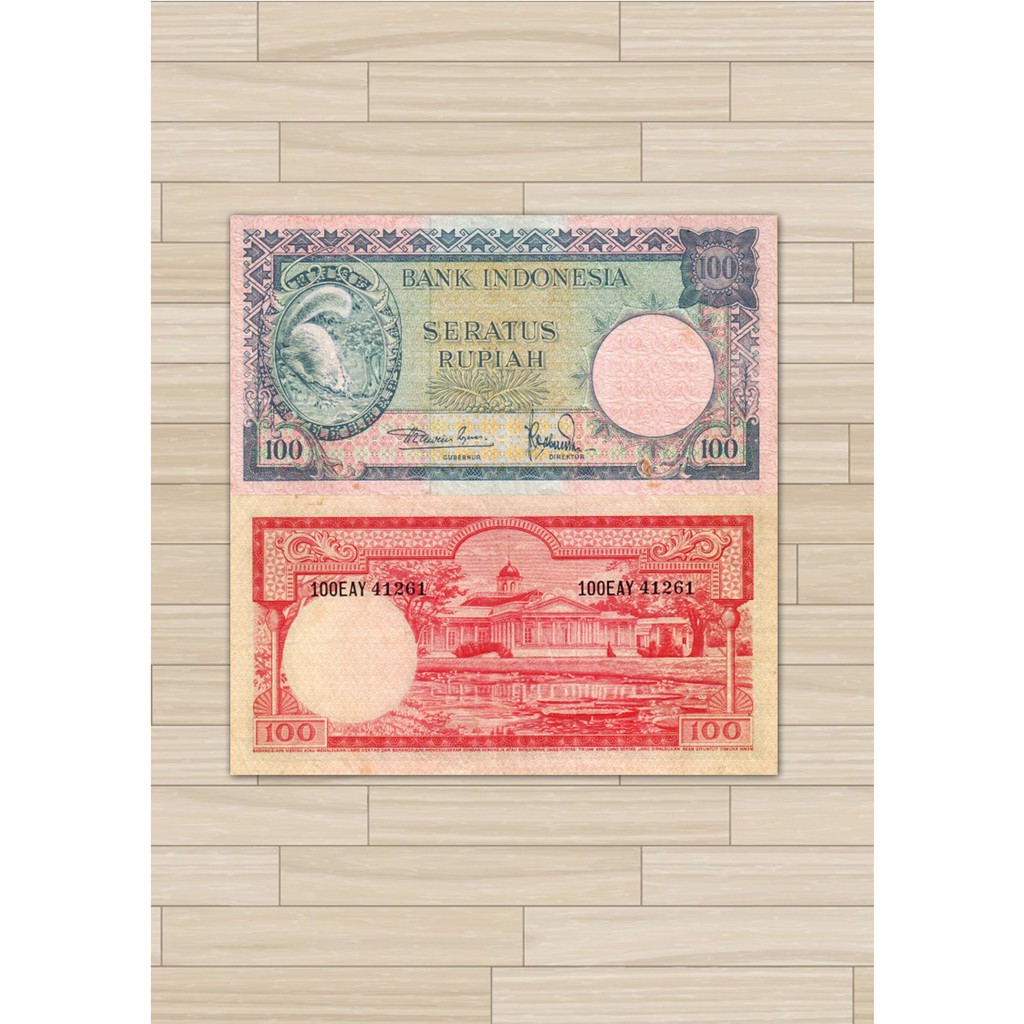 Uang kuno 100 Rupiah seri hewan souvenir replika repro