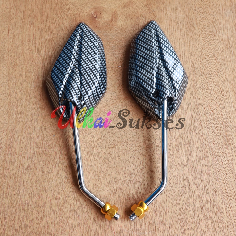 Spion Motor Karbon l Spion Carbon BG Model Jupiter Tangkai Chrome Asli Bakaran Universal Yamaha Tangkai Panjang Kualitas Standar Original Murah