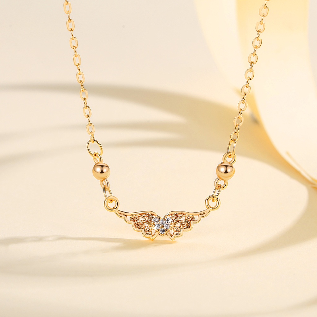 Y505【COD】Kalung Rantai Liontin Sayap Malaikat kalung wanita titanium anti karat  fashion kalung