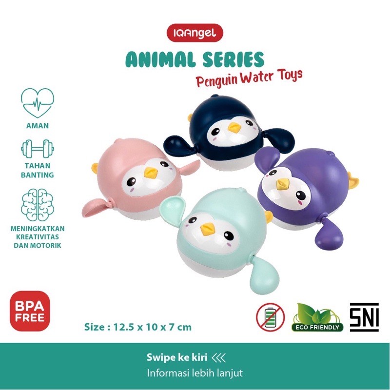 Iq Angel Penguin Water Toys - Mainan Mandi Bayi bisa bergerak dalam air -Mainan Bayi Pinguin