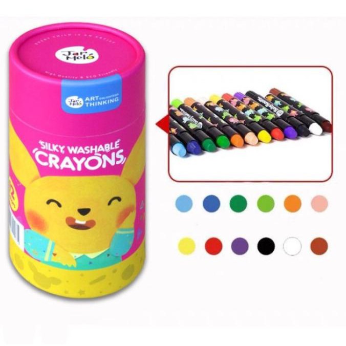 

PERALATAN MENGGAMBAR JAR MELO| JOAN MIRO| BABY ROO| WASHABLE SILKY CRAYONS - NONTOXIC 12PCS
