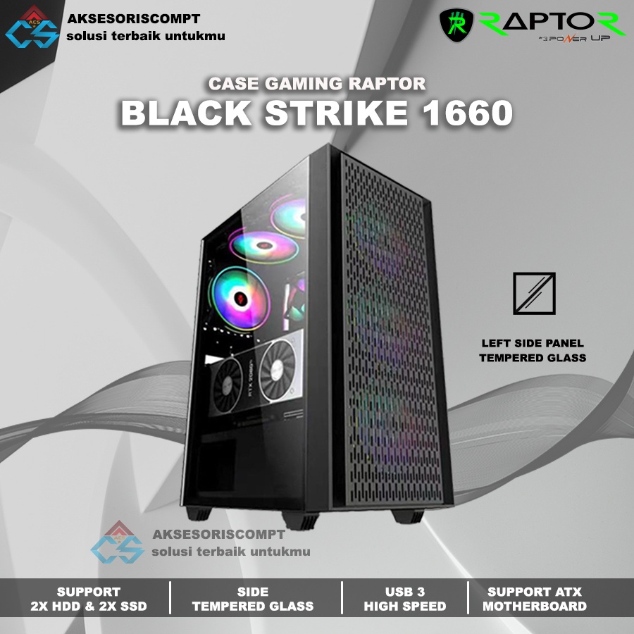 Casing Gaming PowerUp Raptor 1660 - Casing Gaming