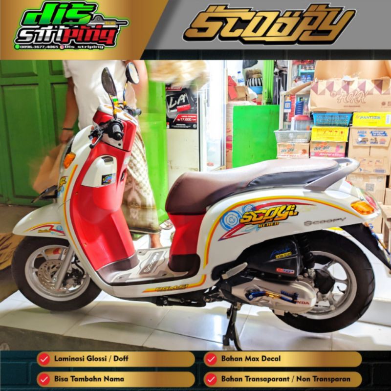 STRIPING STIKER SCOOPY NEW TRANSPARAN COSTUM LIST YLW
