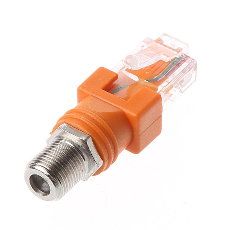 CRE  F Female To RJ45 Male Coaxial Barrel Coupler Adapter RJ45 To RF Connector Converter