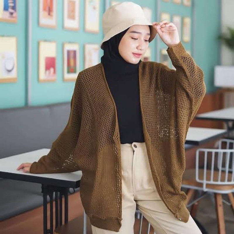 Batwing kelelawar Cardigan Marion outer Kardigan Jaring Terbaru