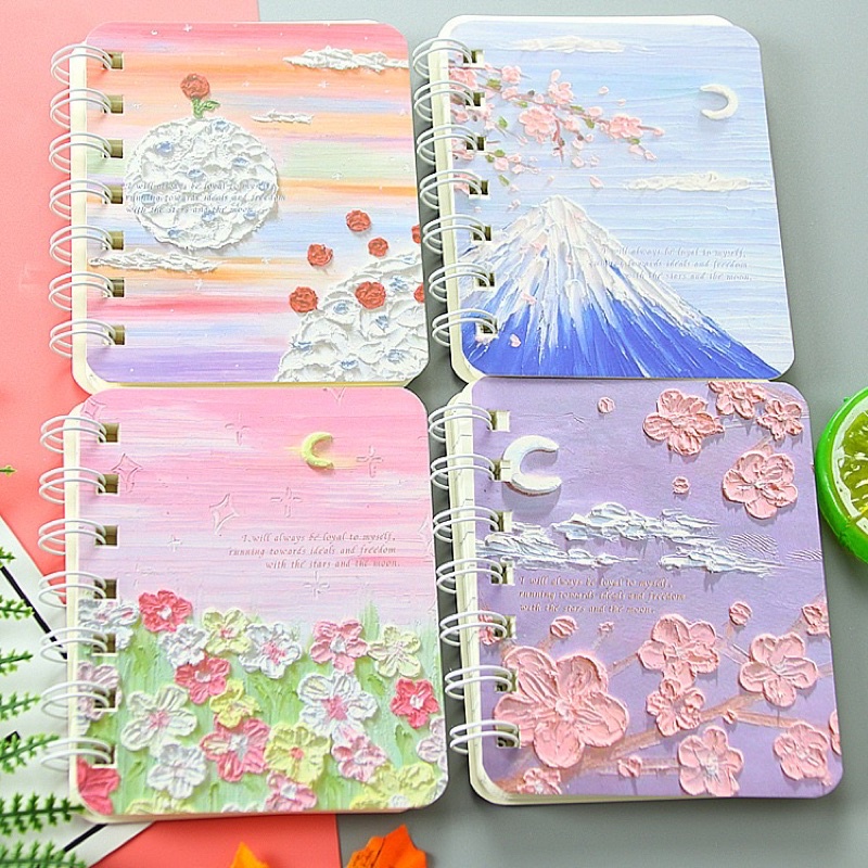 1 pcs Buku / Notebook Mini Ring A7 Motif-Flower