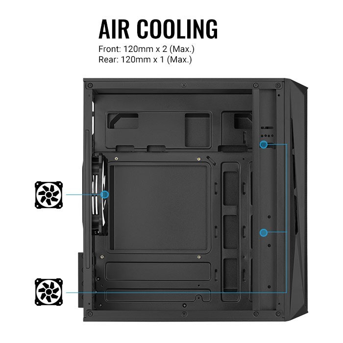 Case Gaming AEROCOOL CS-107 - M-ATX - FREE 3XFAN RGB