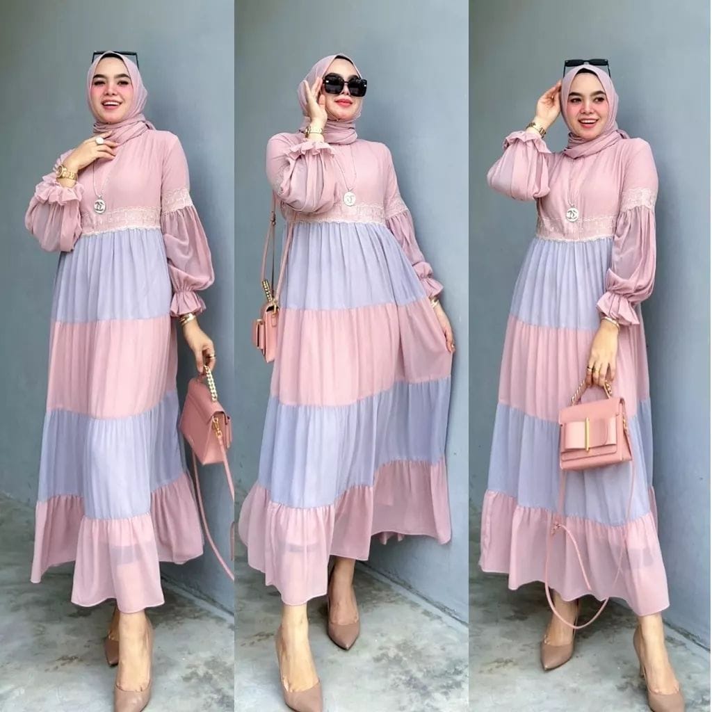 MANJALIKA/DRESS KEKINIAN/DRESS TERBARU SIMPEL/MAXI DRESS 2 WARNA/MAXI DRRESS CANTIK