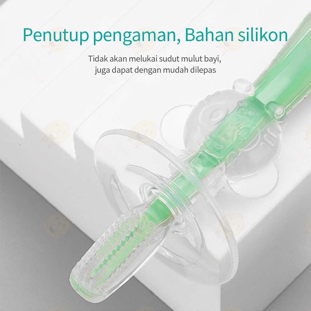 Lacoo Sikat Gigi bayi anak silikon Pembersih Mulut Bayi BPA Free Toothbrush baby 1-3 tahun