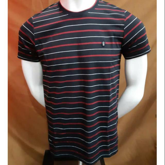 Kaos stripe atasan pria Hitam Greenlight ORIGINAL