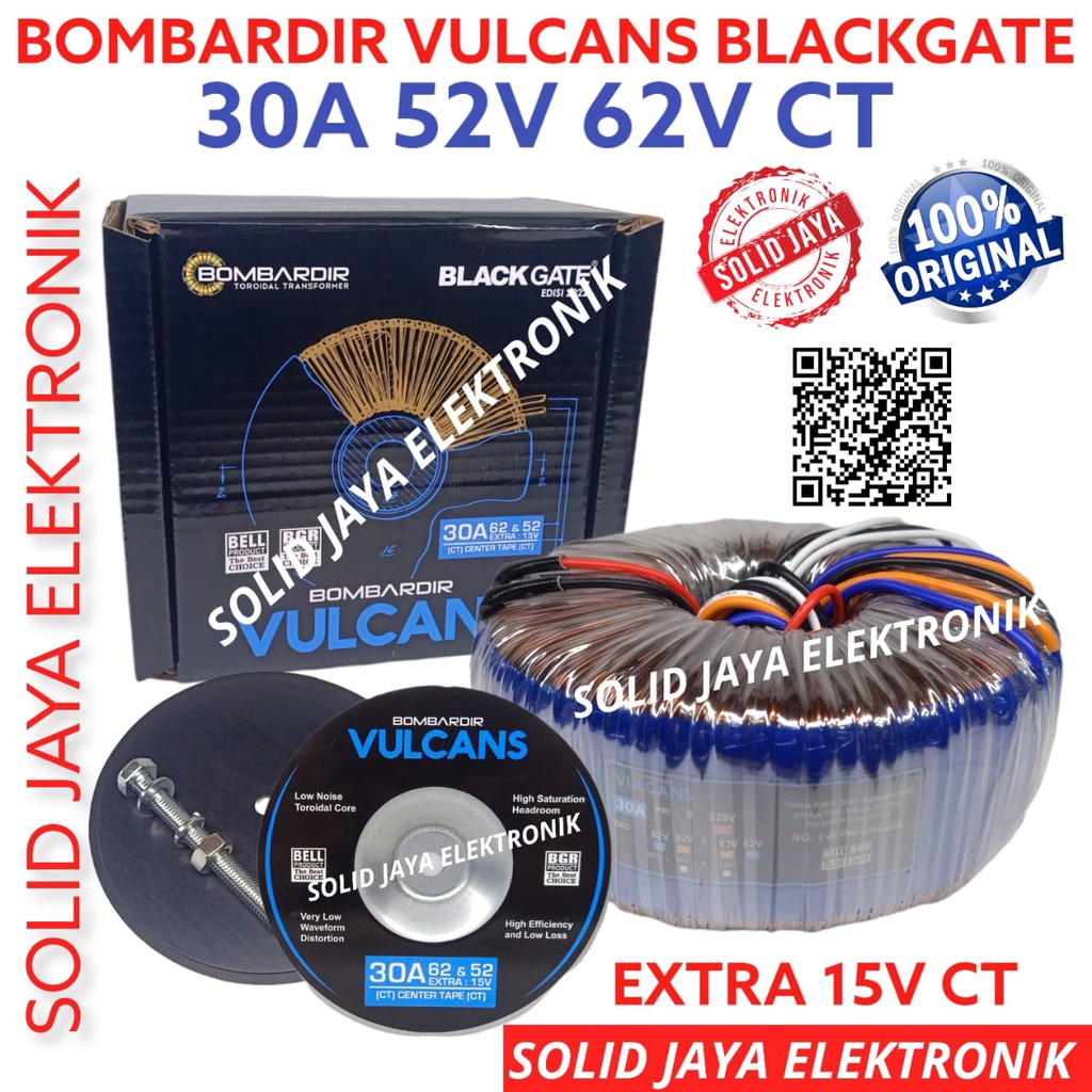 TRAVO TRAFO 30A 62V 52V CT BOMBARDIR VULCAN BLACKGATE TRANFORMER 62 VOLT 52 VOLT CT PLUS EXTRA 15V C