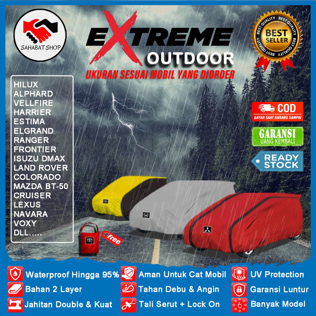 Body Car Cover Sarung Mobil Alphard Vellfire Hilux Estima Harrier Voxy Navara Ford Ranger Tutup Mantel Penutup Jas Selimut/Slimut Tutupan Kerudung Mantol Outdoor Waterproof Anti Air Panas Hujan 2022