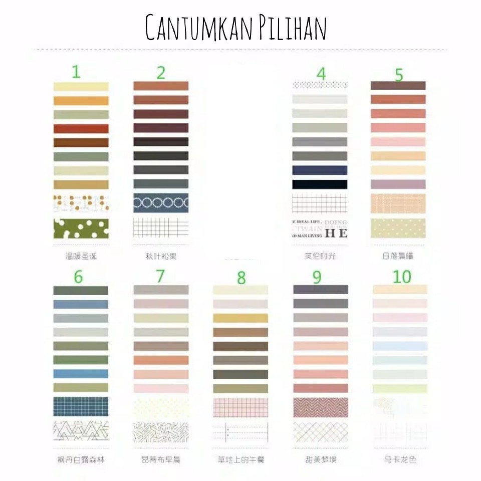 washi tape isi 10 roll set