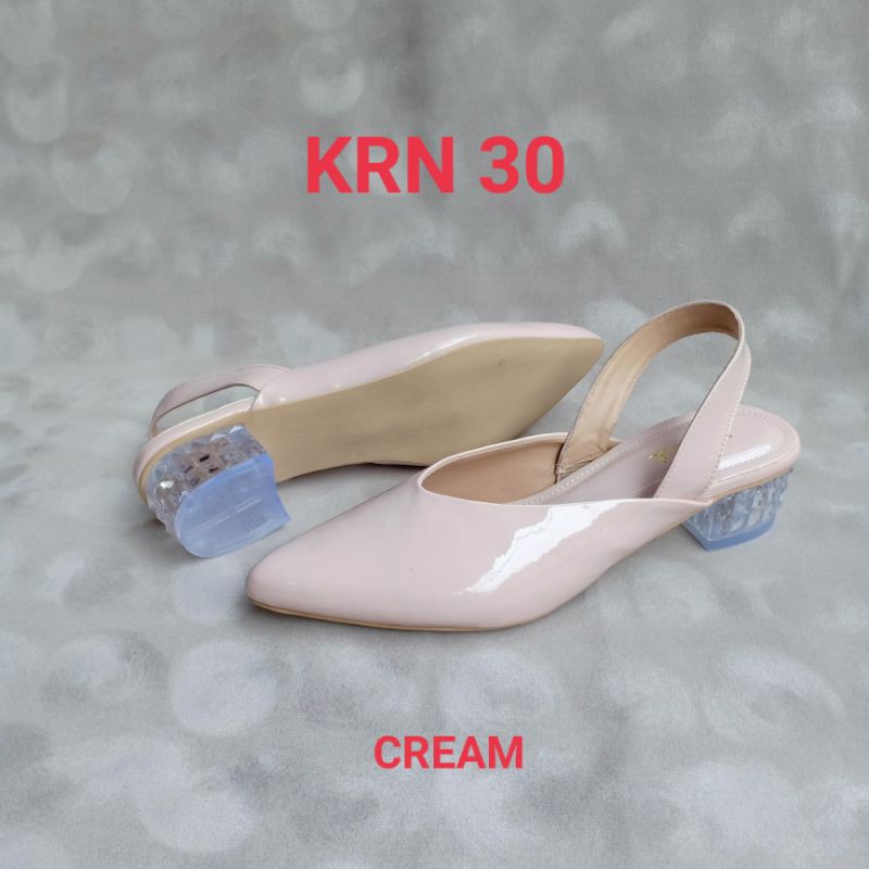 EMYE- Sepatu Heels Mules Glossy KRN 30 / Sepatu Heels Wanita / Sepatu Hak Kaca / Sepatu Wanita