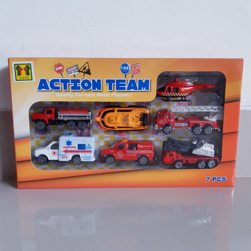 Set Diecast Kendaraan Pemadam Kebakaran - Mainan Miniatur Fire Rescue