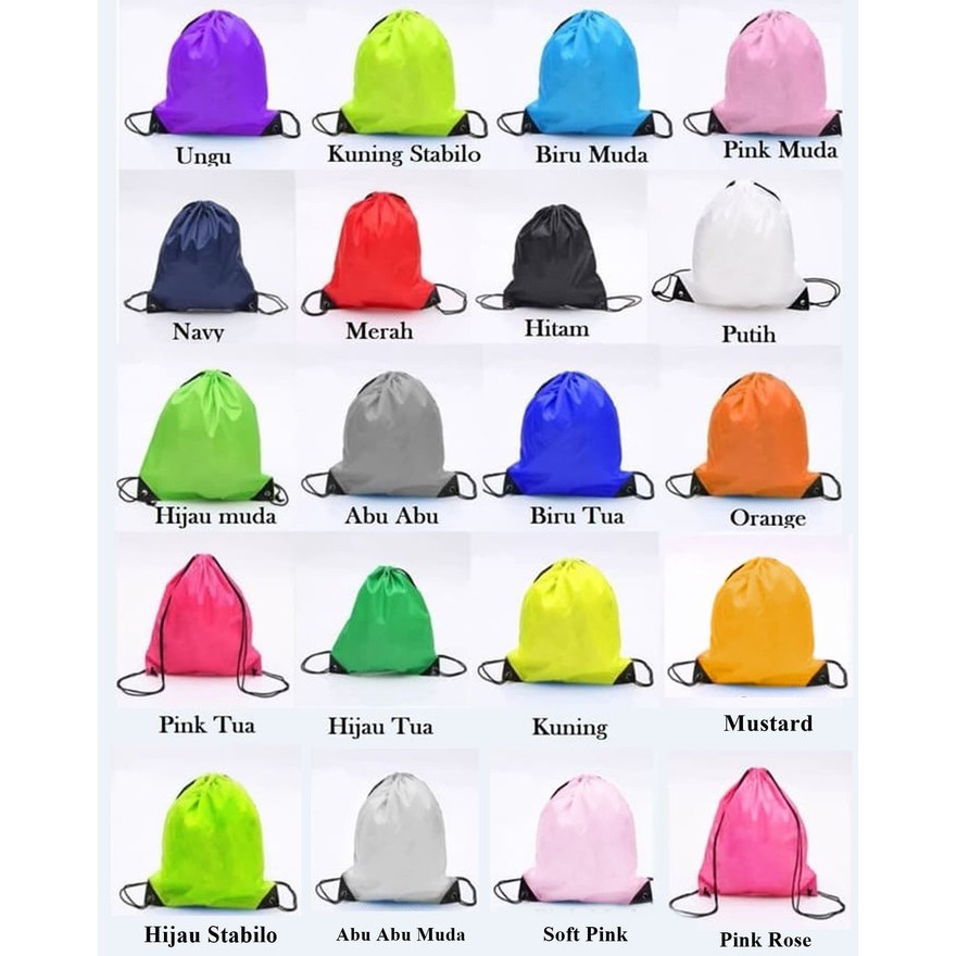 TAS RANSEL SERUT BACKPACK STRING BAG PUNGGUNG PRIA WANITA POLOS IMPORT PREMIUM KOREA MURAH GF297