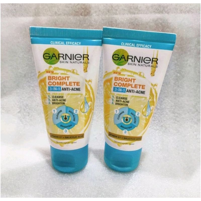 Garnier Bright Complete 3-in-1 Anti Acne Facial Wash Skin Care