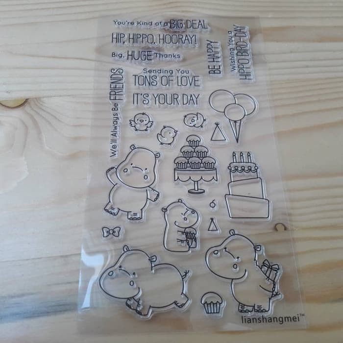 

Clear stamp - Birthday Hippo